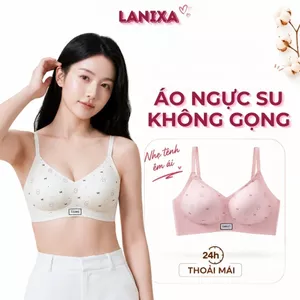 Áo ngực nữ đúc su không gọng cao cấp,Áo lót nữ mút mỏng họa tiết xinh xắn LANIXA A975