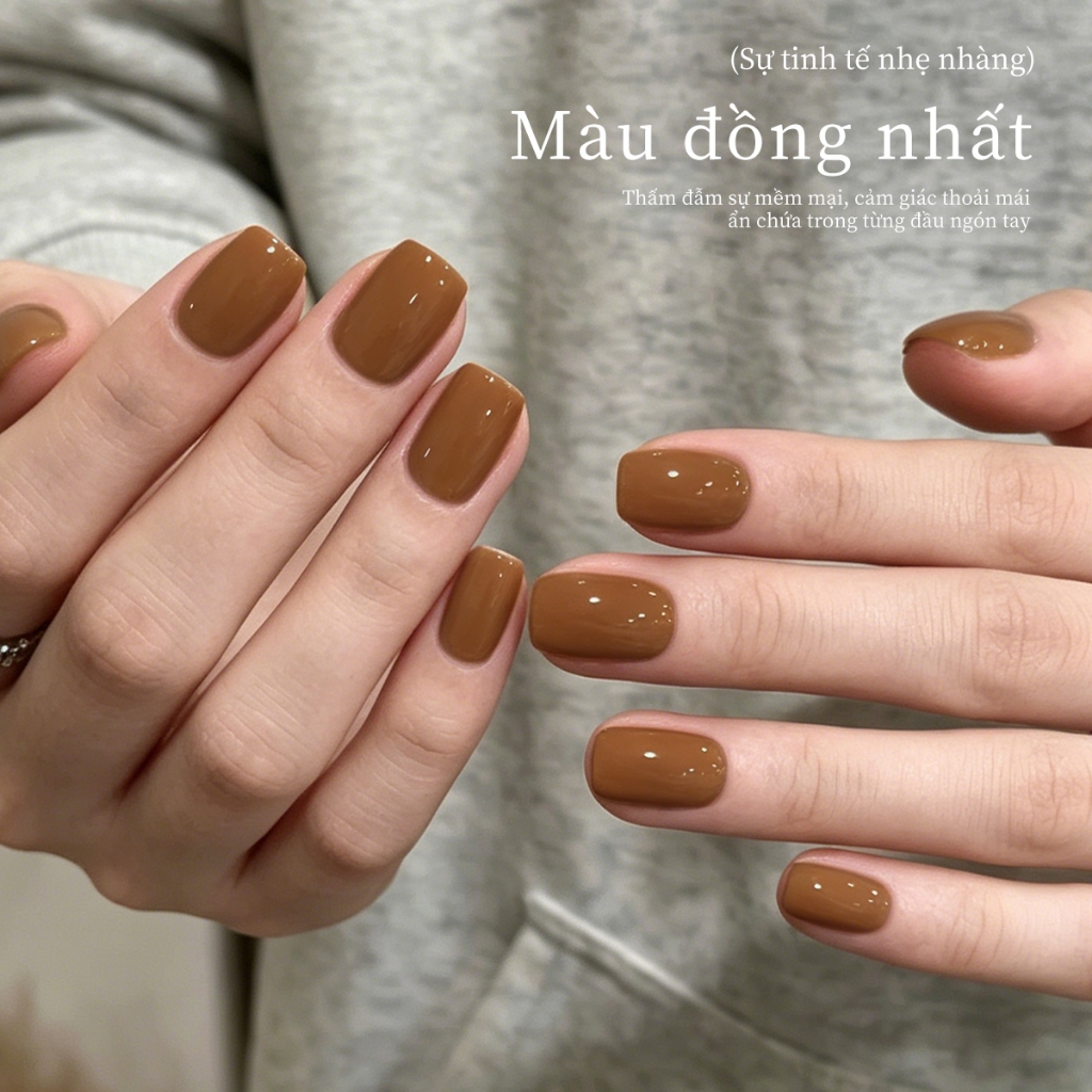 XEIJAYI 40ml - Sơn móng tay dạng gel màu nâu caramel, dung tích lớn, bền màu, phù hợp sử dụng hàng ngày.