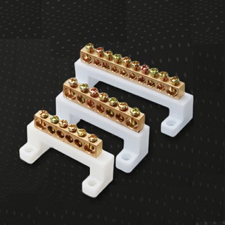 Cầu Tiếp Địa Đồng Nguyên Chất 5/7/10/12 Mắt – Cầu Đấu Trung Tính, Cầu Mát Đế nhựa PVC Chống Cháy