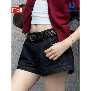 Calem.Club - Quần Short ngắn nữ Denim Mood cạp trễ chất liệu Jean dáng ngắn trên gối quần short nữ phong cách trẻ trung