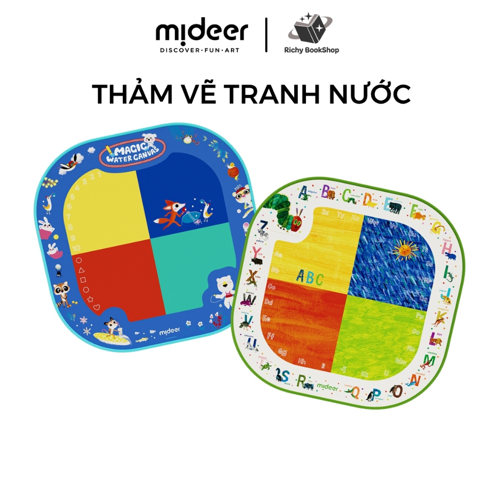 Thảm vẽ tranh nước, tranh tô màu nước ma thuật Mideer Magic Water Doodle Mat