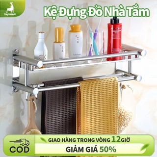 Kệ Nhà Tắm Inox 304, Kệ Treo Khăn 2 Tầng 3 Tầng, Kệ Đựng Đồ Nhà Vệ Sinh, Treo Tường Chống Gỉ