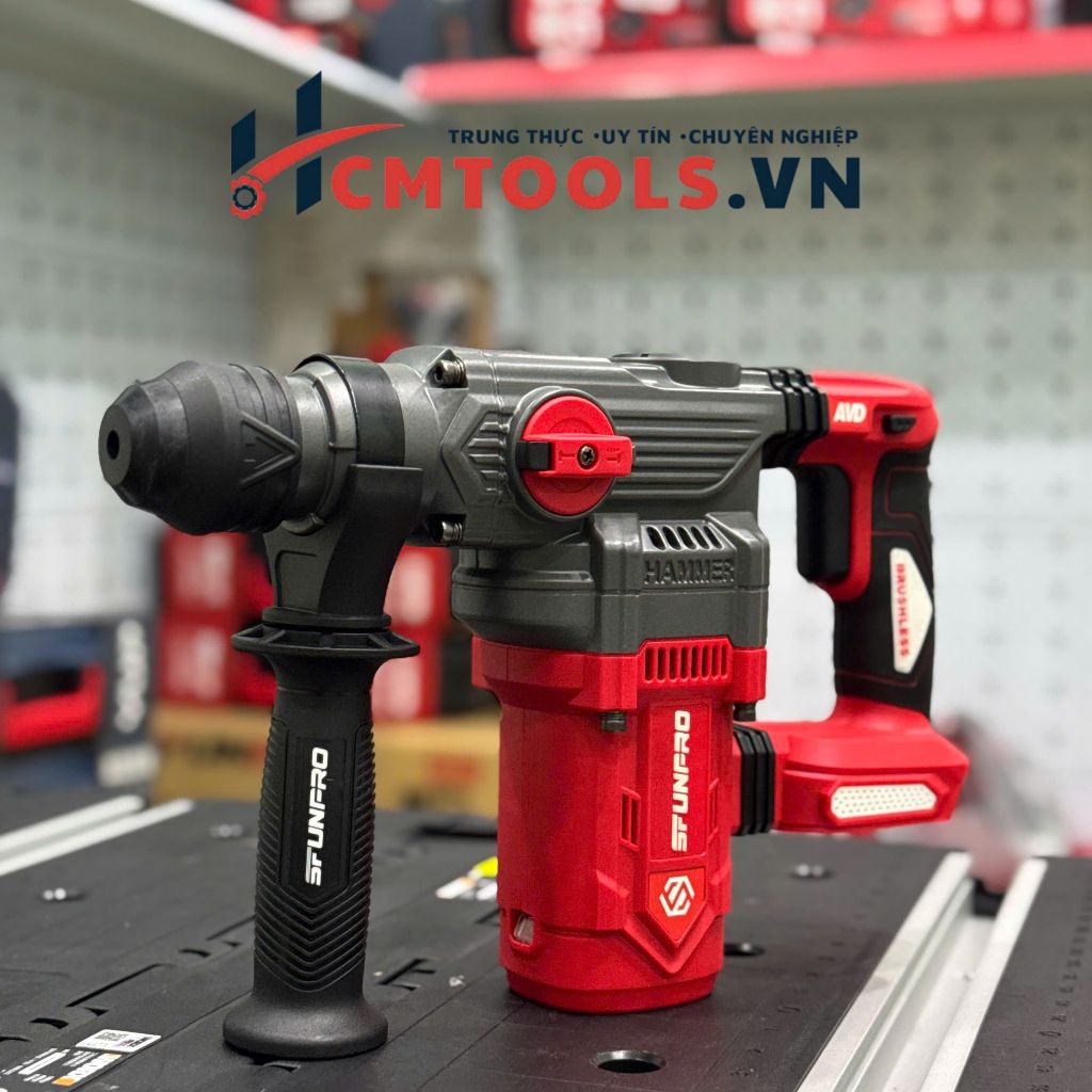 Máy khoan bê tông Sfunpro S20 DCD30A, 2 chức năng Khoan búa - Đục phá lực đập 3.5J Đầu gài nhanh SDS