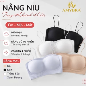 Áo Ngực Nữ Đúc Su Cúp Ngang Dây Mảnh, Áo Lót Mút 1cm Thoáng Khí Tàng Hình A2608
