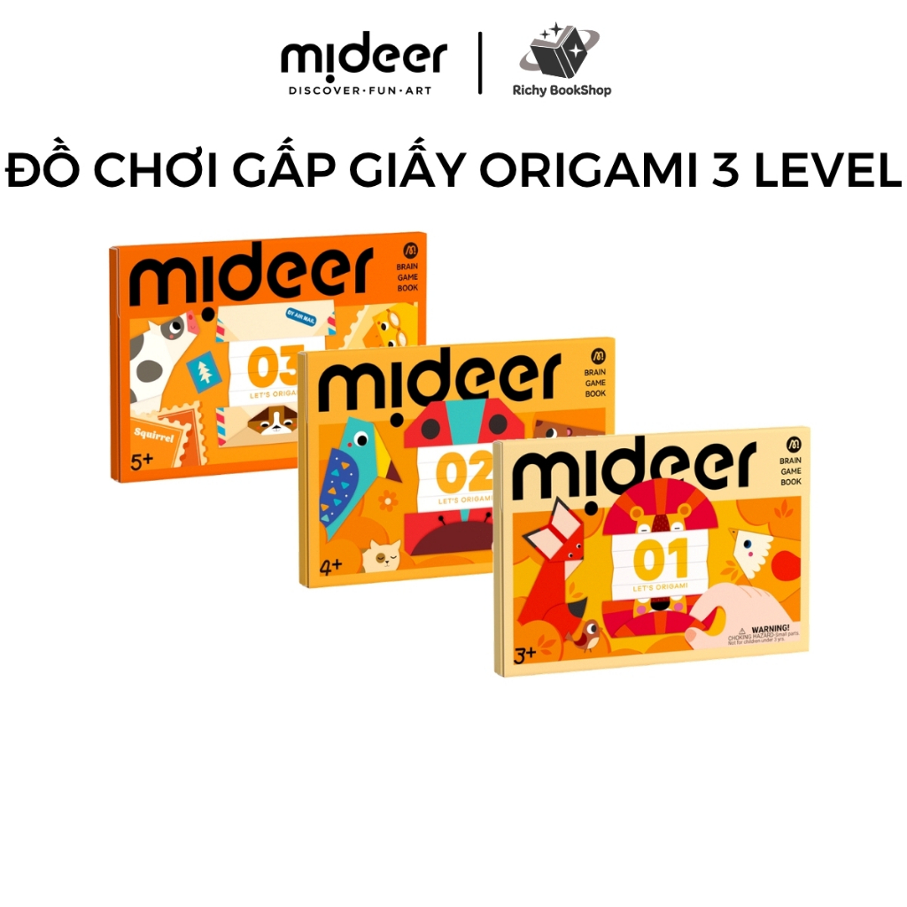 Đồ Chơi Thủ Công Gấp Giấy Mideer Let's Origami - 3 Cấp Độ, Đồ Chơi Giáo Dục Sáng Tạo Cho Bé