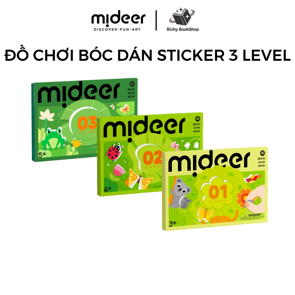 Đồ Chơi Thủ Công Bóc Dán Sticker cho bé Mideer Let’s Play With Stikers
