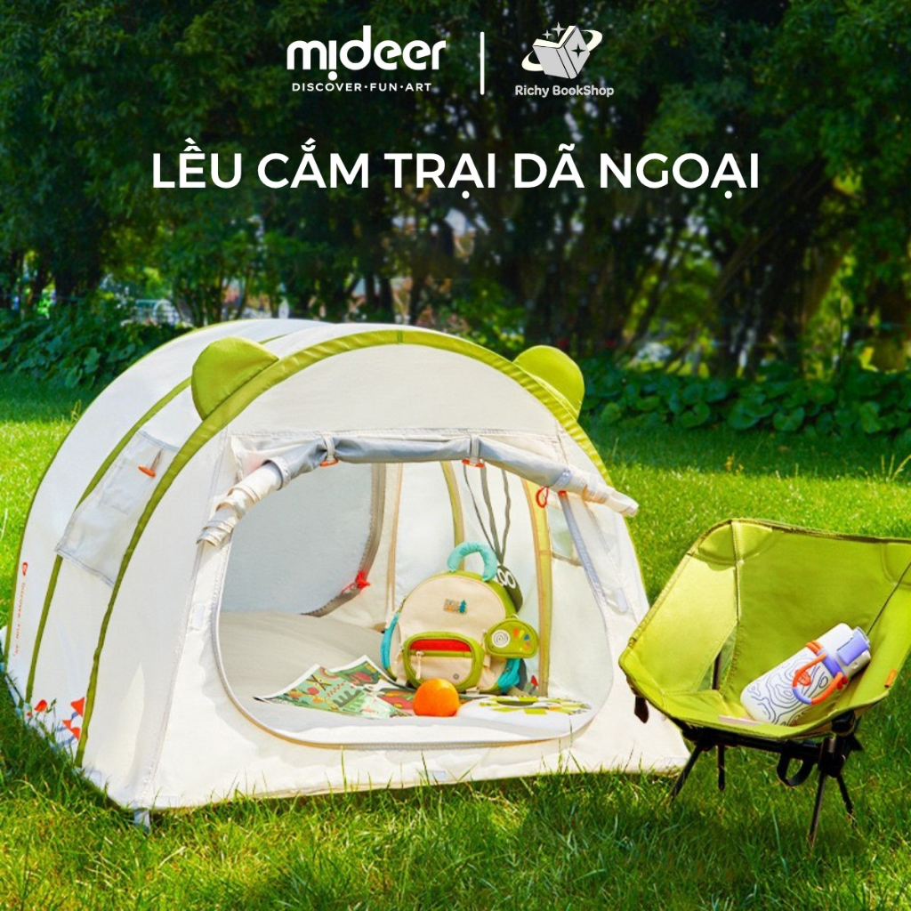 Lều dã ngoại chống thấm nước kèm thảm và ghế cho bé - Mideer Deer Camp Party