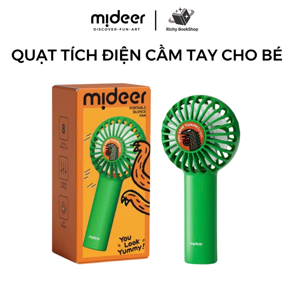 Quạt cầm tay mini tích điện cho bé Mideer Portable Silence Fan