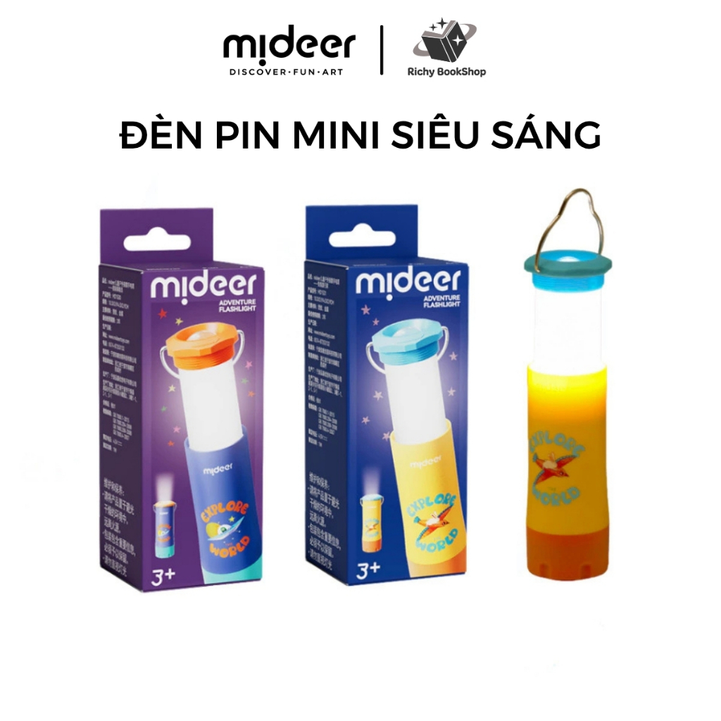 Đèn pin siêu sáng mini bỏ túi 2 trong 1 cho bé Mideer Outdoor Adventure Flashlight