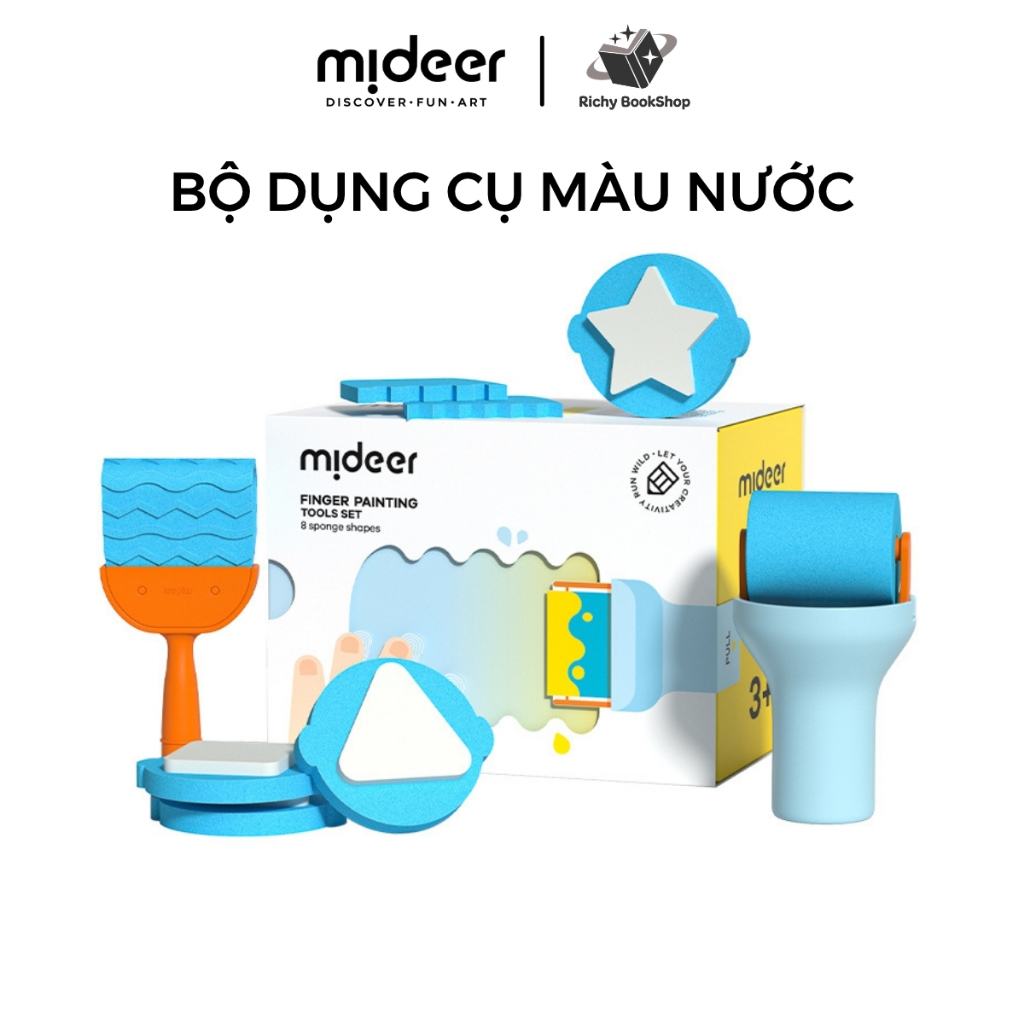 Bộ dụng cụ vẽ màu nước - Mideer Finger Painting Tools Set