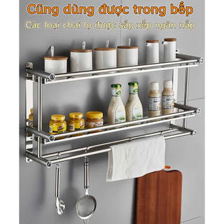 Kệ nhà tắm inox 304, 2–3 tầng để đồ đa năng, chống gỉ, tiết kiệm không gian