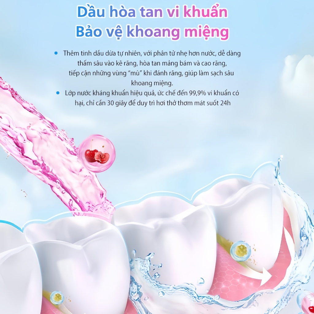 Soulcool Combo nước súc miệng tinh dầu không cay rát 3 Không không cồn thơm mát 24h diệt khuẩn đánh bay mảng bám trắng r