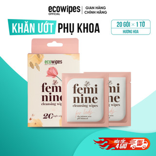 Khăn ướt vệ sinh vùng kín phụ nữ EcoWipes gói 1 tờ travel size hương hoa Daisy