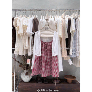 Set 2 Món Cardigang+Váy Áo Hai Dây Có Dây Điều Chỉnh Caro Vintage Hàn Quốc Basic Trẻ Trung QCCCL1 (Ảnh thật)|Dami.Studio