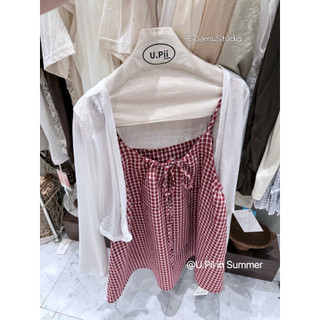 Set 2 Món Cardigang+Váy Áo Hai Dây Có Dây Điều Chỉnh Caro Vintage Hàn Quốc Basic Trẻ Trung QCCCL1 (Ảnh thật)|Dami.Studio
