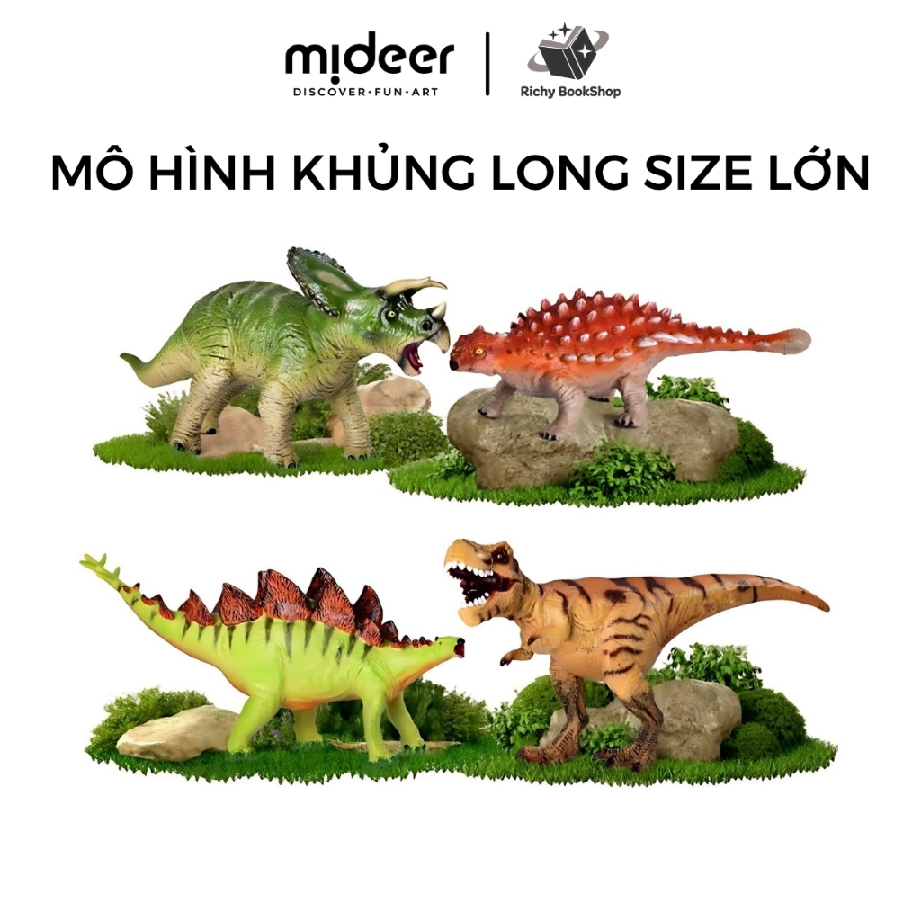 Mô Hình Khủng Long Size Lớn Cao Cấp - Tyrannosaurus Rex, Triceratops, Stegosaurus, Ankylosaurus