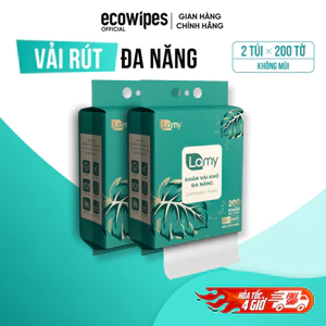 TẶNG MÓC TREO_Thùng 02 túi khăn vải rút khô đa năng Lamy túi 200 tờ không mùi