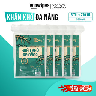Combo 05 túi khăn vải khô đa năng Lamy túi 270 tờ không mùi
