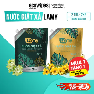 MUA 1 TẶNG 1_ Nước giặt xả Lamy túi 2kg hương nước hoa 3in1 (TỔNG 2 TÚI)