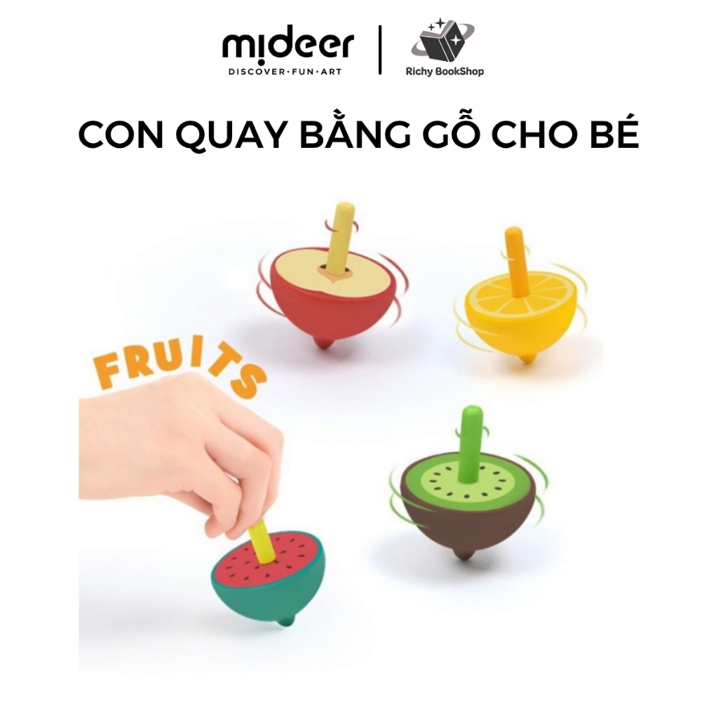 Đồ Chơi Con Quay Hình Trái Cây Bằng Gỗ Mideer