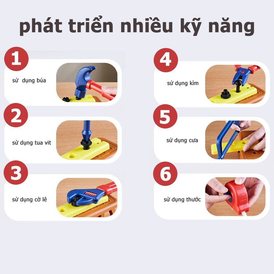 ộ Đồ Chơi Lắp Ráp Dụng Cụ Kĩ Sư Sửa Chữa Đồ Chơi Lắp Ráp DIY Bé Trai Hộp Dụng Cụ  Đa Năng- PUPU HOUSE