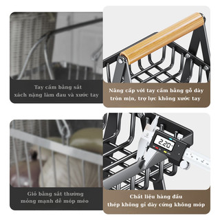 Kệ Đựng Trái Cây 3 Tầng Để Bàn, Kệ Nhà Bếp Thép Carbon Sơn Tĩnh Điện, Chân Đế Vững Chắc, Chống Gỉ
