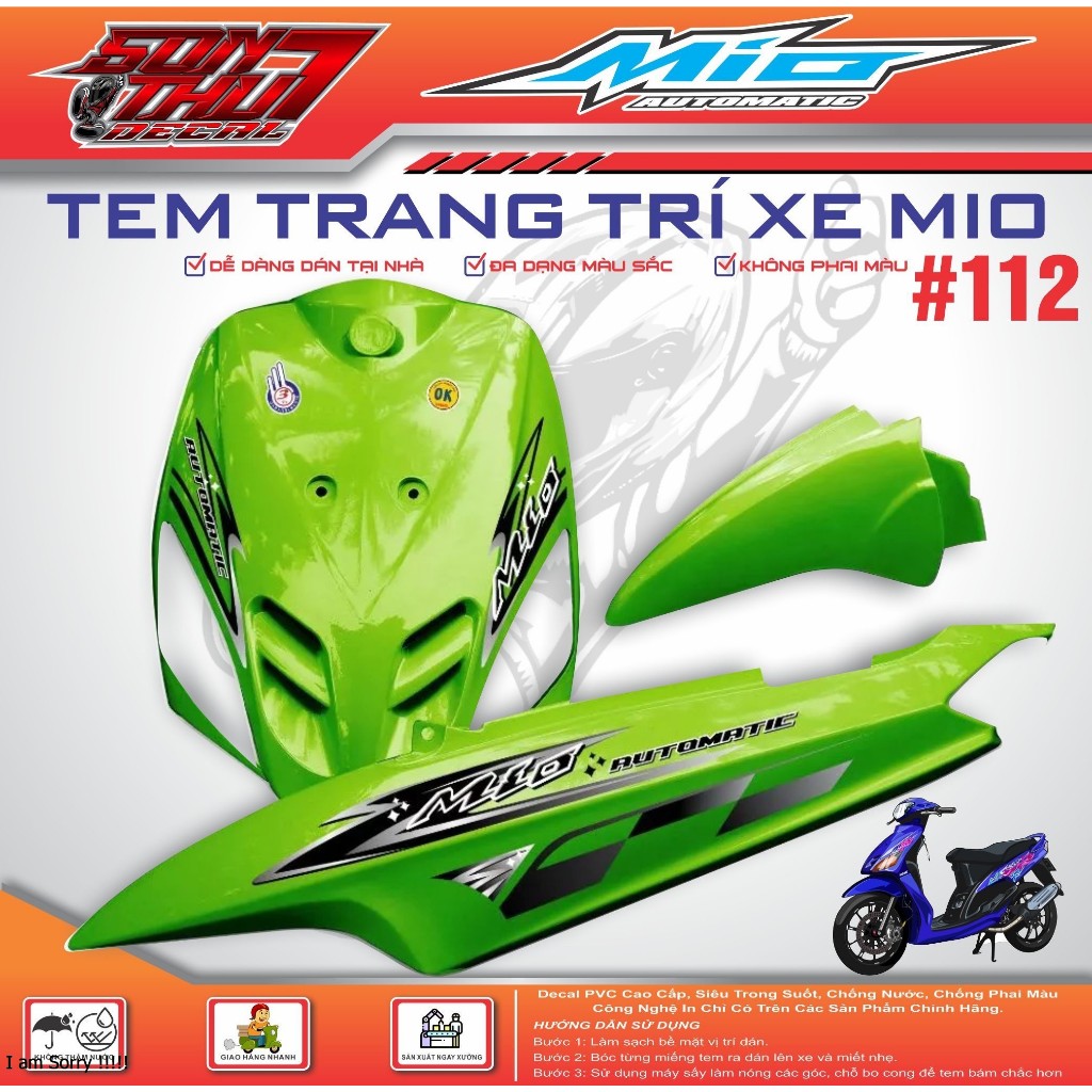 TEM XE MIO SPORT #112 (CHẤT LIỆU CAO CẤP - SIÊU NÉT - SIÊU ĐẸP - SIÊU CUTE)