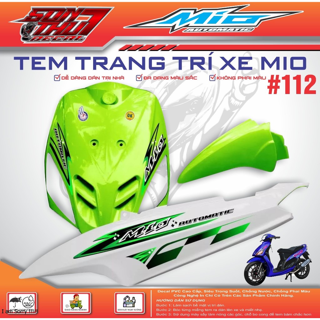TEM XE MIO SPORT #112 (CHẤT LIỆU CAO CẤP - SIÊU NÉT - SIÊU ĐẸP - SIÊU CUTE)