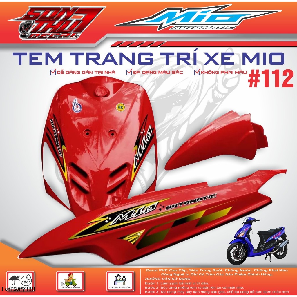 TEM XE MIO SPORT #112 (CHẤT LIỆU CAO CẤP - SIÊU NÉT - SIÊU ĐẸP - SIÊU CUTE)
