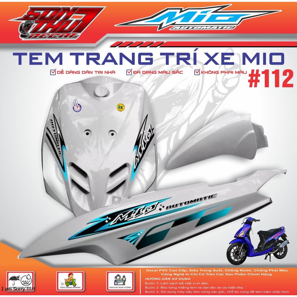 TEM XE MIO SPORT #112 (CHẤT LIỆU CAO CẤP - SIÊU NÉT - SIÊU ĐẸP - SIÊU CUTE)