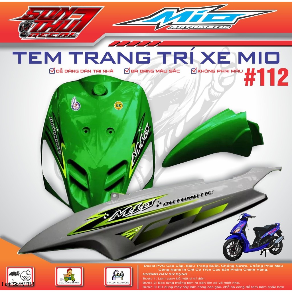 TEM XE MIO SPORT #112 (CHẤT LIỆU CAO CẤP - SIÊU NÉT - SIÊU ĐẸP - SIÊU CUTE)