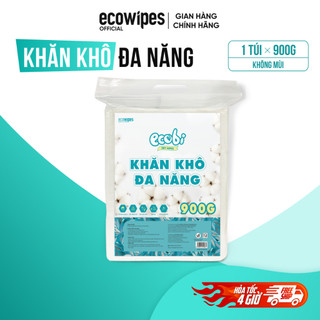 Khăn vải khô đa năng cao cấp Ecobi túi 900gram ~ 720 tờ không mùi