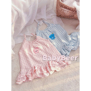 {chính phẩm_BabyBeer} VÁY CARO BABYDOLL 2 DÂY CHO BÉ (ảnh thật)