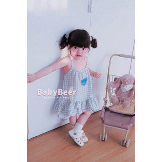 {chính phẩm_BabyBeer} VÁY CARO BABYDOLL 2 DÂY CHO BÉ (ảnh thật)