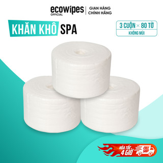 Combo 03 cuộn khăn mặt khô đa năng EcoWipes cuộn 80 tờ dày 50gsm dùng trong Spa tiệm tóc