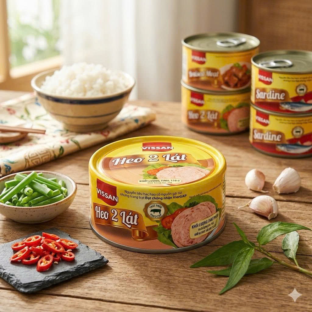 Vissan Combo 5 hộp Heo 2 Lát  Lonin 150g Chính Hãng Date 2029