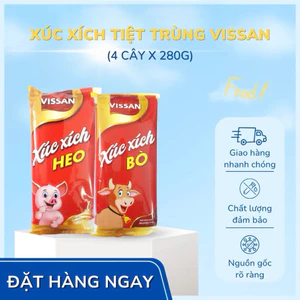 Vissan Combo 3 Xúc Xích Tiệt Trùng Gói 280g ( 4 cây 70g ) Date Mới