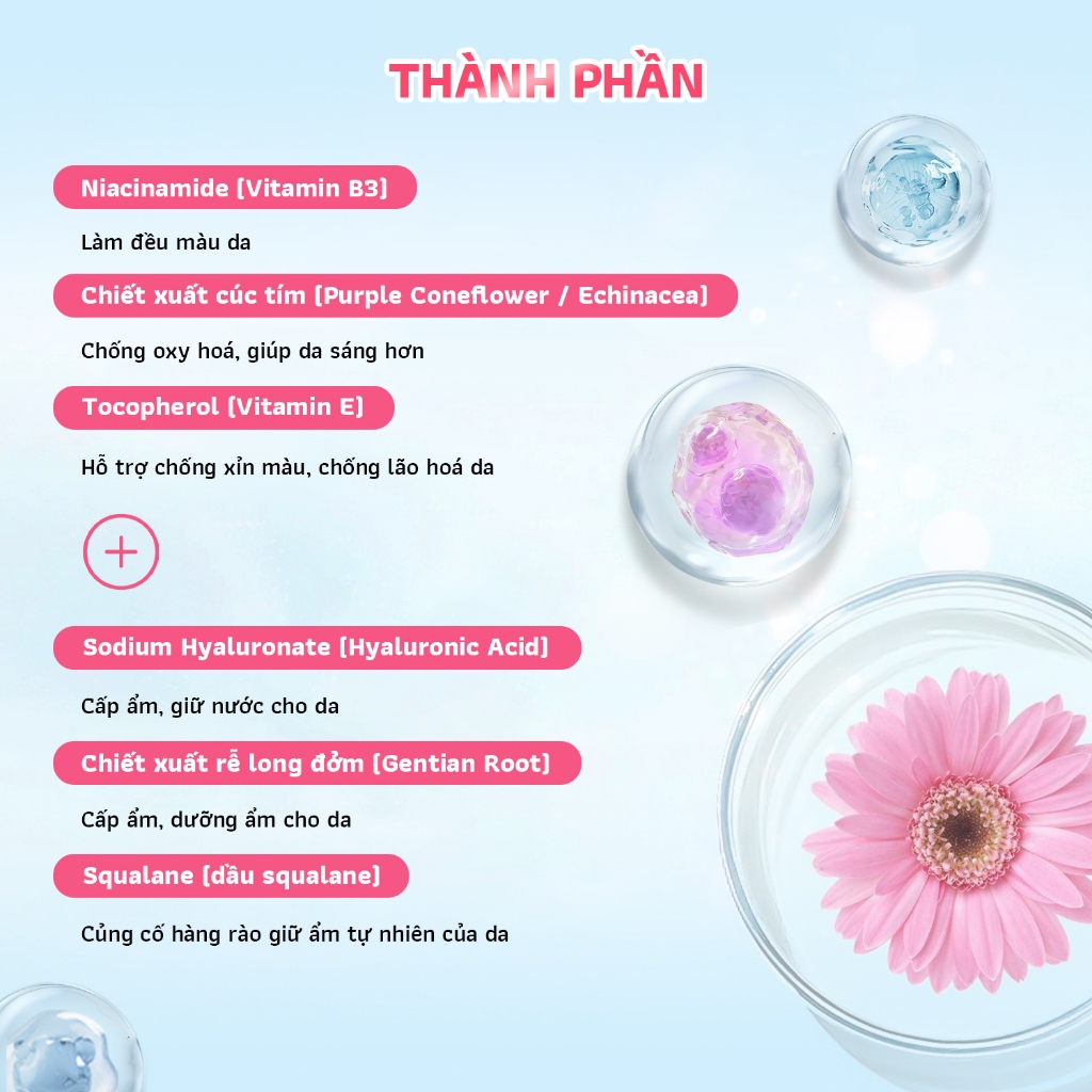 Soulcool Kem nâng tông tự nhiên làm sáng da mờ thâm mụn kiềm dầu không bết dính dễ dàng làm sạch với sữa rửa mặt