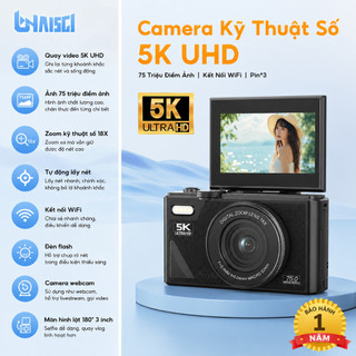 5K Máy ảnh kỹ thuật số 75MP zoom 18X màn hình lật 180° thiết kế mini cầm tay tiện lợi phù hợp du lịch