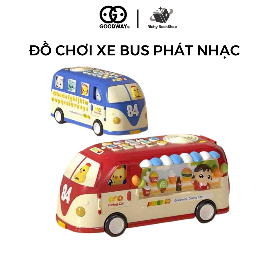 Đồ chơi xe buýt cho bé kèm âm thanh vui nhộn an toàn chính hãng Goodway Learning Bus