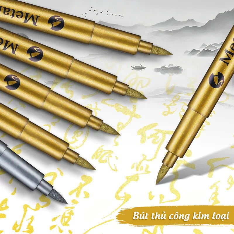 Bút Viết Chữ Kí Nhũ Vàng Và Bạc Vẽ Đẹp Trên Mọi Chất Liệu Đất Sét Gỗ Vải Thủy Tinh Thiệp Cưới Cảm Ơn Diy Không Trôi