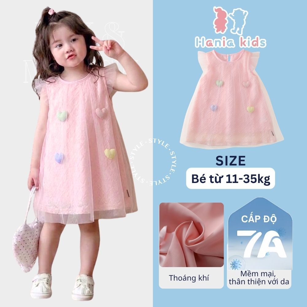 Váy Cho Bé Gái, Váy Cho Bé Gái Thiết Kế Tiểu Thư Họa Tiết Nổi Bật Phong Cách Tiểu Thư Chất Liệu Mềm