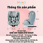 Ghế Ngồi Ô Tô Cho Bé Doux, 6 Xoay 4 Mức 360 Độ, Tùy Chỉnh Độ Ngả Ghế, Dây Đai An Toàn Cho Trẻ Từ 0-12 Tuổi DX-1136 — ảnh 7