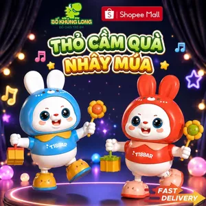 Đồ Chơi Thỏ Nhảy Múa BỐ KHỦNG LONG Robot Nhảy Múa Con Thỏ Thỏ Nhún Nhảy Thỏ Biết Nhảy Múa Thỏ Cầm Hoa