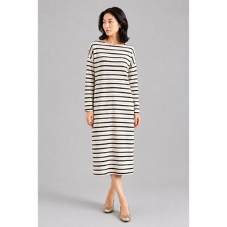 [HOẢ TỐC] Đầm Nữ Kẻ Ngang Dáng Suông Dài Tay Phong Cách Hàn Quốc | Minimal Dress 03