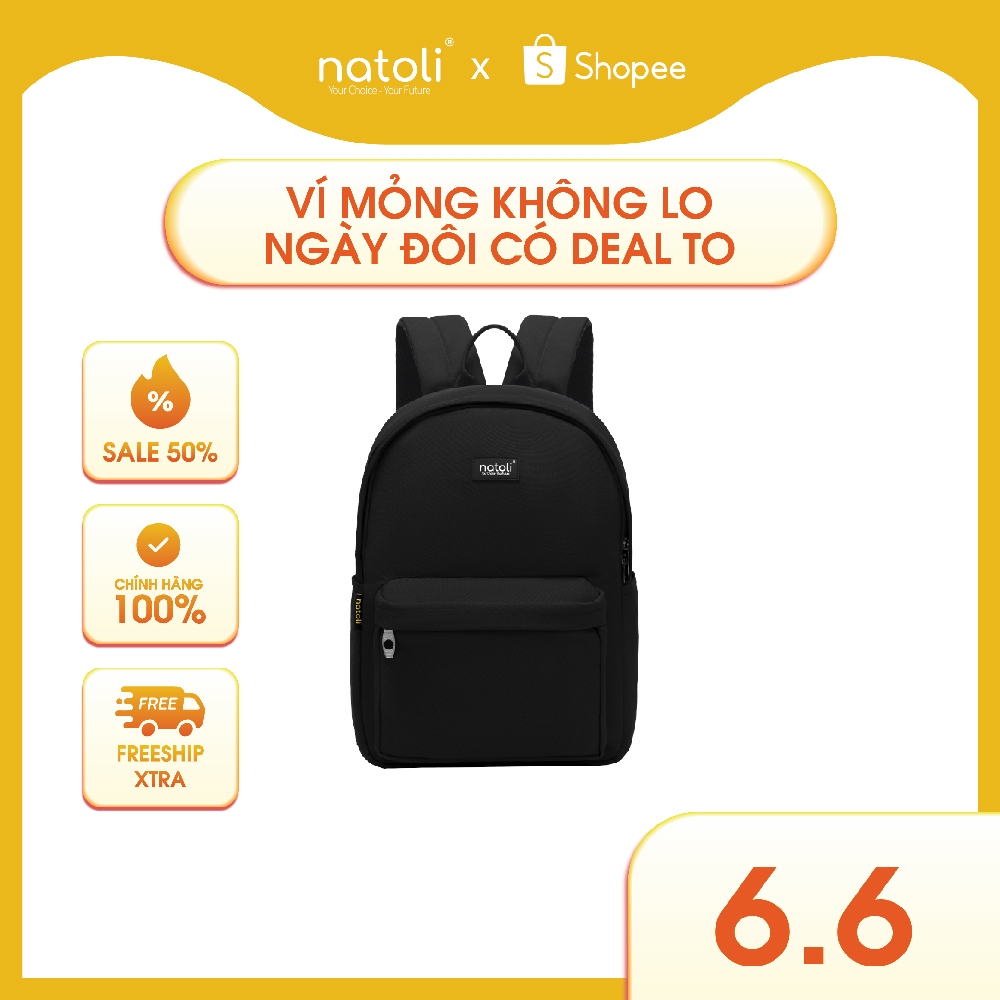 Balo đi học nam nữ thương hiệu NATOLI nhiều ngăn chống nước tốt - Basic Backpack B2