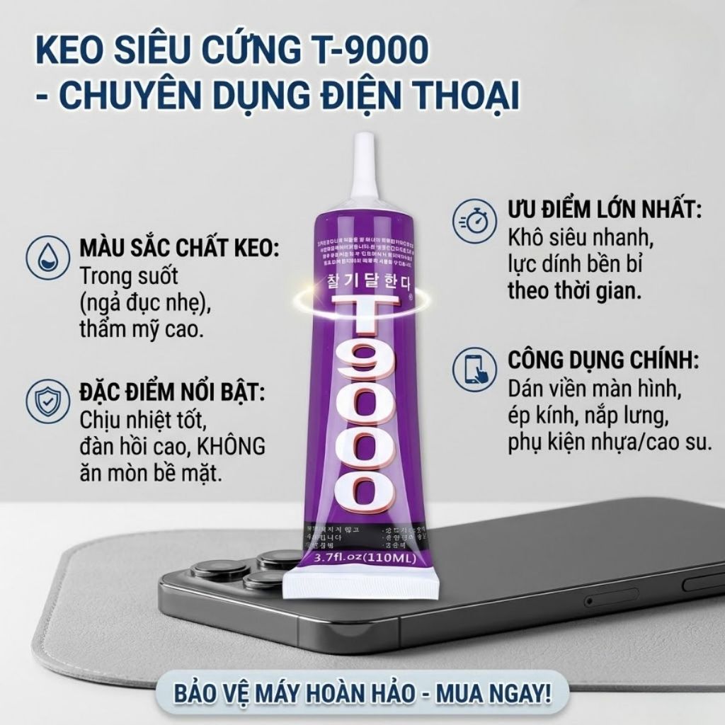 Keo dán linh kiện điện thoại dán màn hình nắp lưng cảm ứng siêu chắc nhanh khô