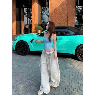 Quần Ống Rộng Nữ Cạp Gập Vải Gió Dáng Cong Phối Dây Buộc Nơ Tôn Dáng Thời Trang Hàn Quốc 247Store Quan305
