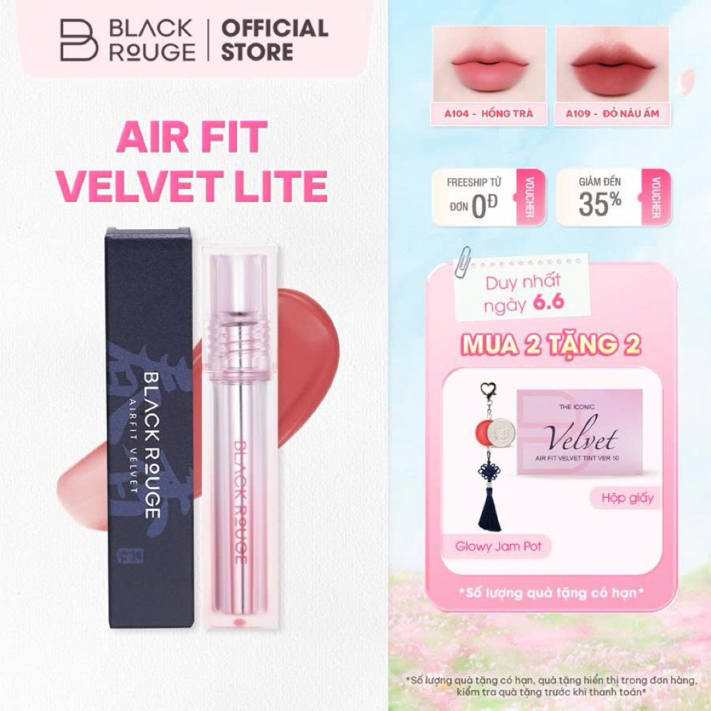 [MỚI] Son Kem Black Rouge Air Fit Velvet Lite - 4.2g