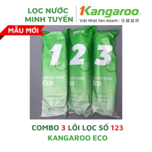 Chính Hãng Combo 3 Lõi Lọc Thô Số 123 KANGAROO Mẫu Mới ECO Dành Cho Máy Lọc Nước RO Cốc Lọc 10inch